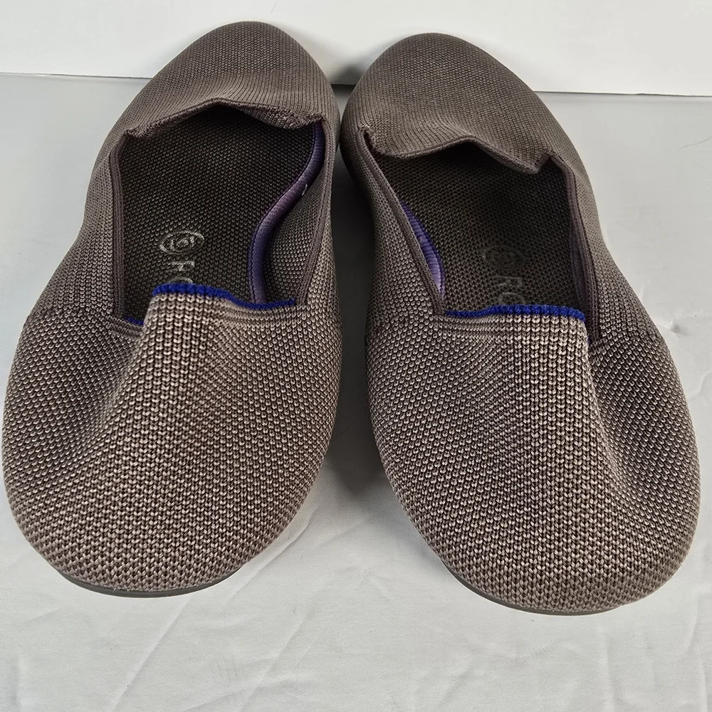 Rothy's Women's Brown Knit Flats with Purple Accent